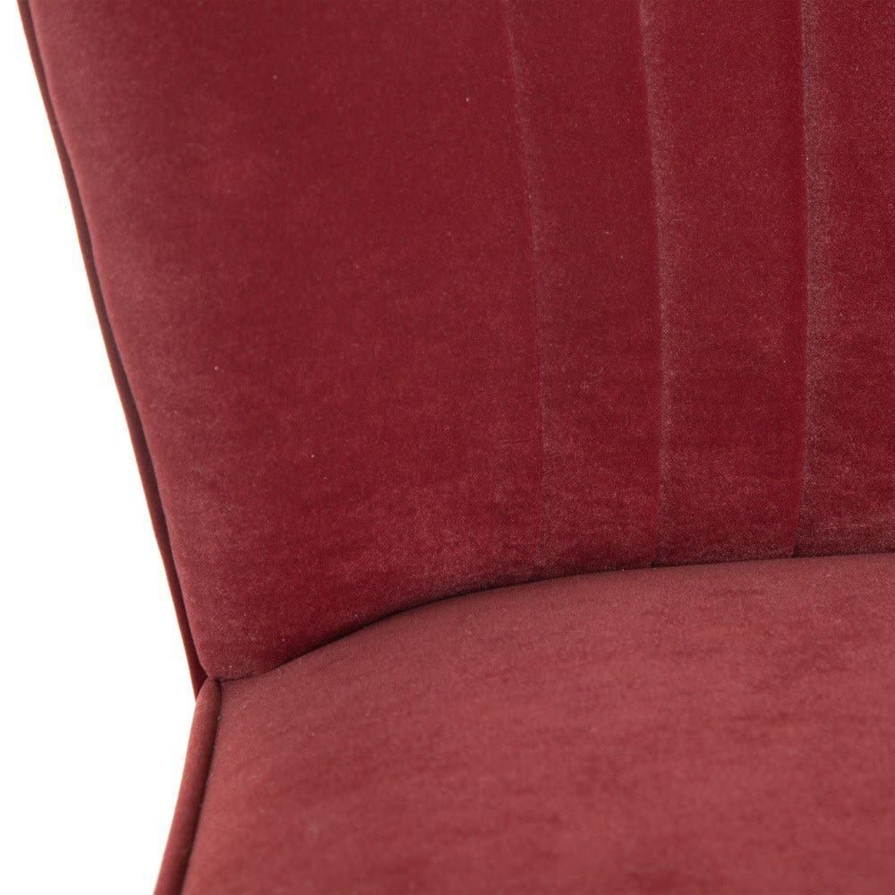 153249 Sillón de diseño vintage Art Decó terciopelo rojo con patas negro y oro - Imagen 4