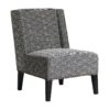 27127 Sillón de diseño vintage ENNA tela blanco y negro dibujos geométricos - Imagen 2