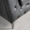 FL1838-2P-NEGRO Sofá de diseño 174 tapizado en piel capitoné y patas de acero - Imagen 2