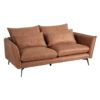 152776 Sofá de 2 plazas de diseño vintage industrial 188 tapizado camel y patas hierro negro - Imagen 2