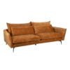152610 Sofá de 3 plazas de diseño moderno 232 tapizado color ocre y patas hierro negro - Imagen 2