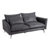 152780 Sofá de 2 plazas de diseño vintage industrial 232 tapizado gris y patas hierro negro - Imagen 2