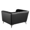 FL1838-1P-NEGRO Sillón de diseño tapizado en piel capitoné y acero - Imagen 8