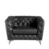 FL1838-1P-NEGRO Sillón de diseño tapizado en piel capitoné y acero - Imagen 7