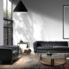 FL1838-1P-NEGRO Sillón de diseño tapizado en piel capitoné y acero - Imagen 5