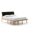 15755/00 Cama de diseño nórdico 157X205 madera de fresno y entrelazado negro - Imagen 4
