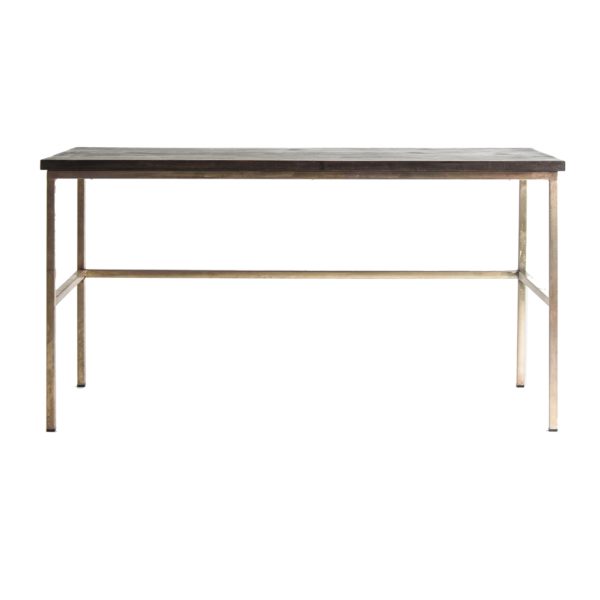 27641 Escritorio de diseño Art Decó WALD 145 hierro dorado y madera de mango