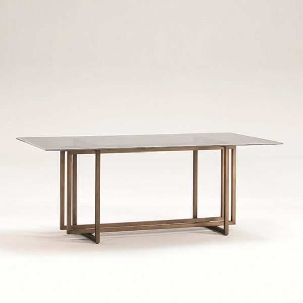75569/00 Mesa de comedor de diseño 190 metal y cristal