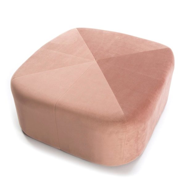 40484/00 Puff de diseño vintage Art Decó 36 terciopelo color rosa