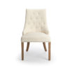 687355 Silla ANTICA II diseño clásico con capitoné madera natural y tapizado blanco - Imagen 4