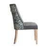 27410 Silla de diseño clásico FAENZA terciopelo gris y flores verdes con tachuelas - Imagen 2
