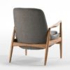 15701 Sillón de diseño nórdico 76 tapizado gris y madera natural - Imagen 2