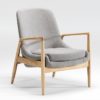 15701 Sillón de diseño nórdico 76 tapizado gris y madera natural - Imagen 3