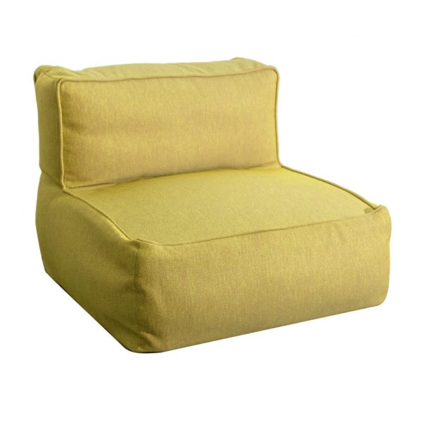 127306 Sillón puff para exterior GISSELE 70 bastidor aluminio tapicería mostaza