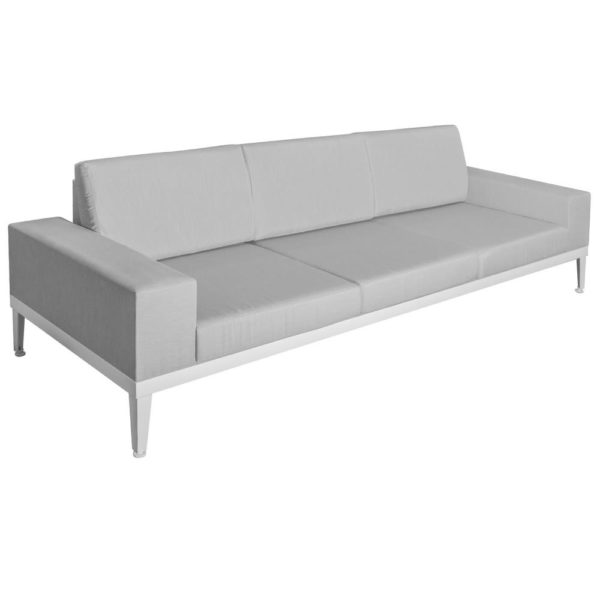 127312 Sofá de 3 plazas para exterior LUANA 250 aluminio y tela gris
