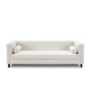 30304/02 Sofá de diseño vintage 240 tapizado blanco capitoné - Imagen 5