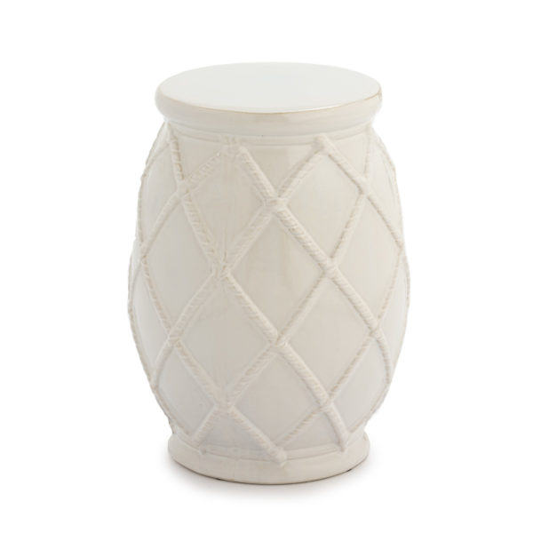 21056/00 Taburete de cerámica de diseño blanco