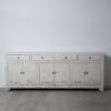 154217 Aparador de diseño rústico oriental 220 madera blanco rozado - Imagen 5