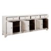 154217 Aparador de diseño rústico oriental 220 madera blanco rozado - Imagen 2