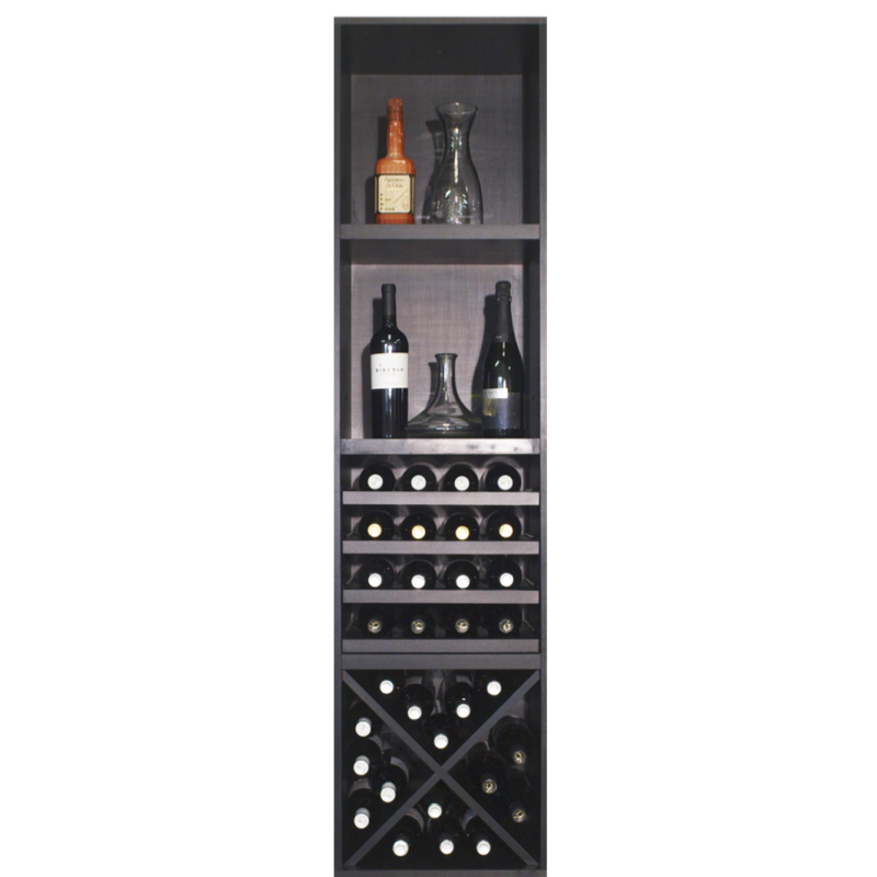 MERLOT I-Mueble botellero natural y negro 160x33x220 cm