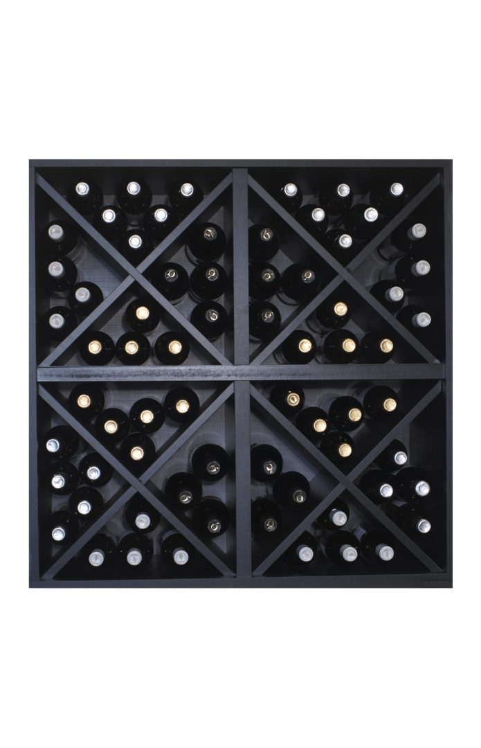 MERLOT I-Mueble botellero natural y negro 160x33x220 cm