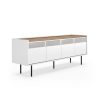 Mueble de televisión diseño minimalista blanco y nogal 1