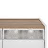 Mueble de televisión diseño minimalista blanco y nogal 5