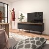 Mueble de televisión diseño minimalista negro y nogal 2