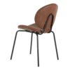 153098 Silla de diseño vintage industrial símil piel camel asiento curvado - Imagen 3
