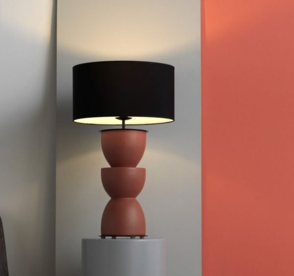 NAC117 Lámpara de diseño moderno METRIC base cerámica y pantalla algodón