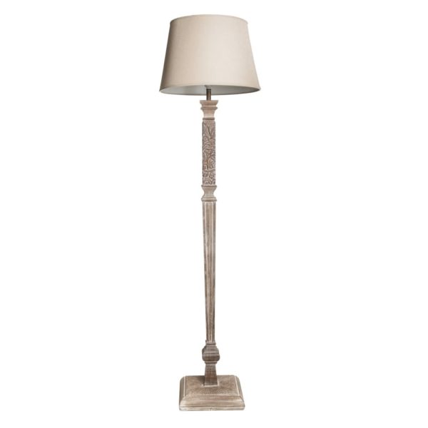 153473 Lámpara de pie de diseño clásico 161 de madera y resina