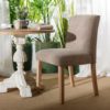 151057 Silla de diseño clásico tapizado capitoné tono taupe y patas de madera - Imagen 2