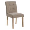 151057 Silla de diseño clásico tapizado capitoné tono taupe y patas de madera - Imagen 3