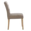 151057 Silla de diseño clásico tapizado capitoné tono taupe y patas de madera - Imagen 4