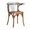 23719 Silla de diseño vintage HALVAD madera de abedul acabado natural y azul desgastado - Imagen 2