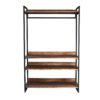 27043 Estantería de diseño industrial BERN 203 hierro negro y madera natural - Imagen 2