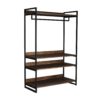 27043 Estantería de diseño industrial BERN 203 hierro negro y madera natural - Imagen 3