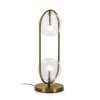 Lámpara sobremesa vintage Art Decó óvalo metal dorado y 2 esferas cristal 2