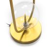 Lámpara sobremesa vintage Art Decó óvalo metal dorado y 2 esferas cristal 3