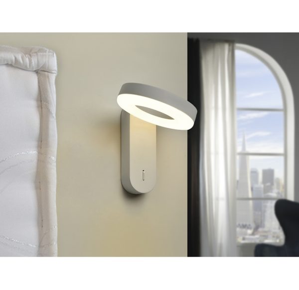 870951 Aplique lámpara de pared OMAR de diseño moderno en metal y aluminio acabado blanco