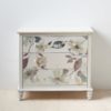 121753 Cómoda de diseño vintage 90 madera blanco con flores pintada a mano - Imagen 2