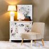 121753 Cómoda de diseño vintage 90 madera blanco con flores pintada a mano - Imagen 3