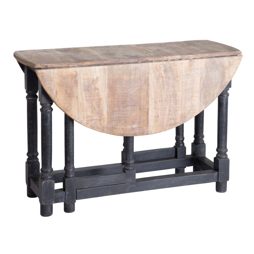 152821 Mesa de comedor plegable de diseño vintage 110 madera