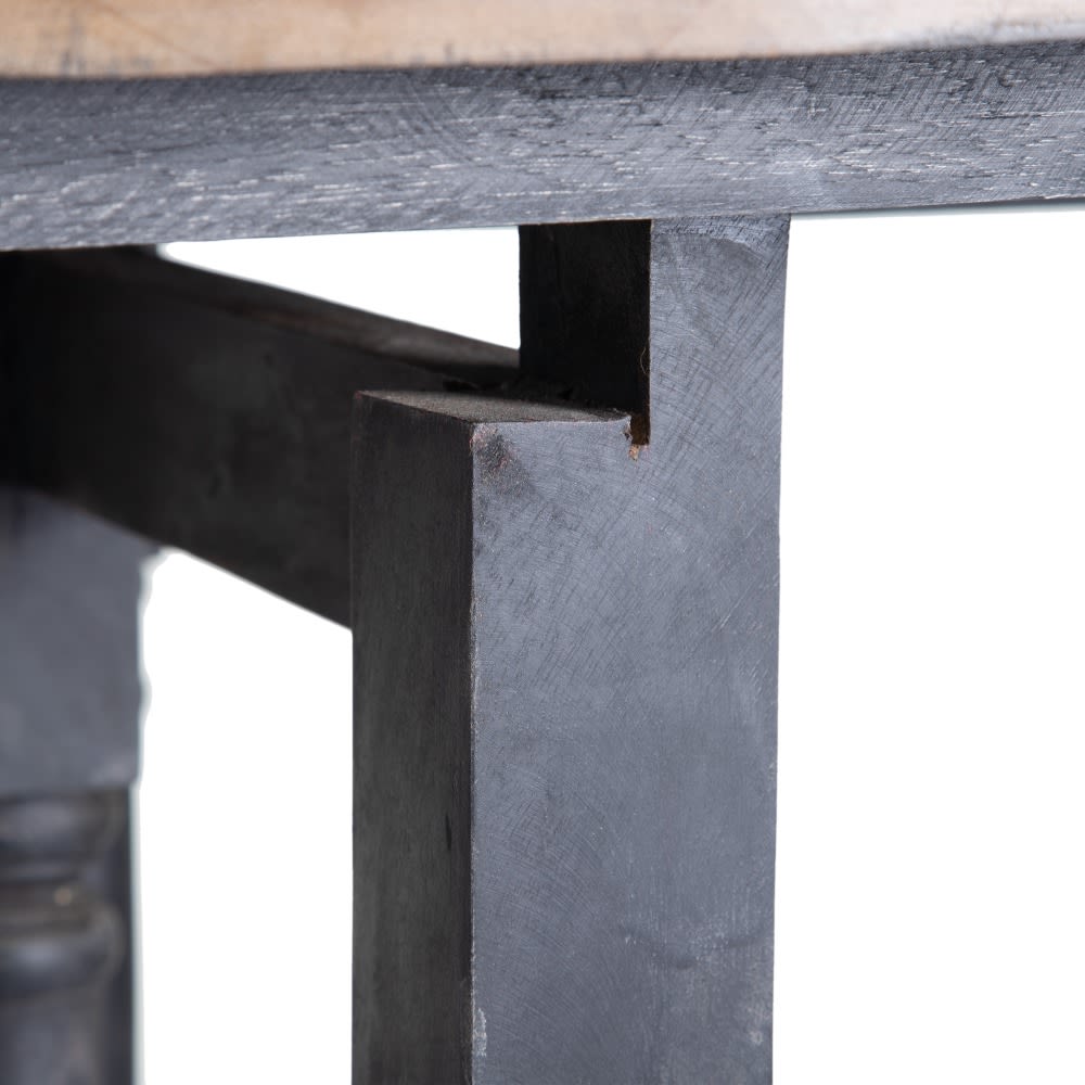 152821 Mesa de comedor plegable de diseño vintage 110 madera acabado  natural y negro