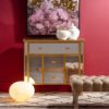 107656 Mueble recibidor de diseño vintage Art Decó 83 madera acabado oro y espejo - Imagen 5