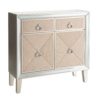 153023 Mueble recibidor de diseño vintage 80 en color beige y espejo plata - Imagen 3
