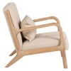 800028 Sillón butaca de diseño nórdico madera natural y tapizado lino beige