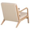 800028 Sillón butaca de diseño nórdico madera natural y tapizado lino beige