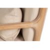 800028 Sillón butaca de diseño nórdico madera natural y tapizado lino beige
