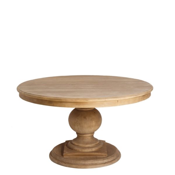 94666 Mesa de comedor redonda de diseño provenzal 140 madera acabado natural